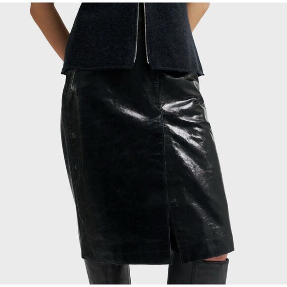 Vintage Gap Moto Genuine Leather Mini Skirt Womens Size 1 NWT $134 - Picture 1 of 14